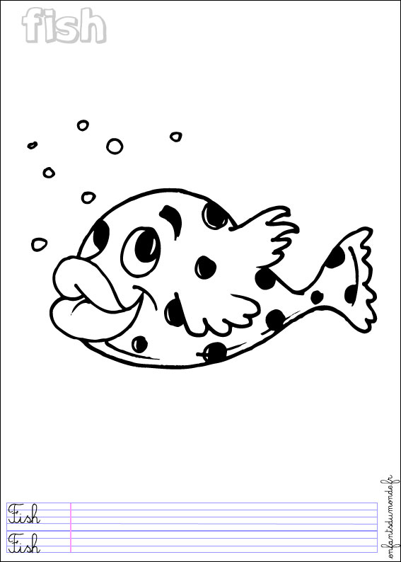 coloriage poisson 3